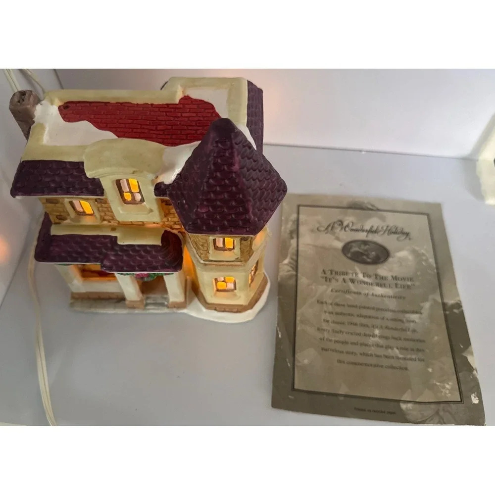 'It's a Wonderful Life' CERTIFIED Holiday Village 1997 -Bedford Falls House RARE